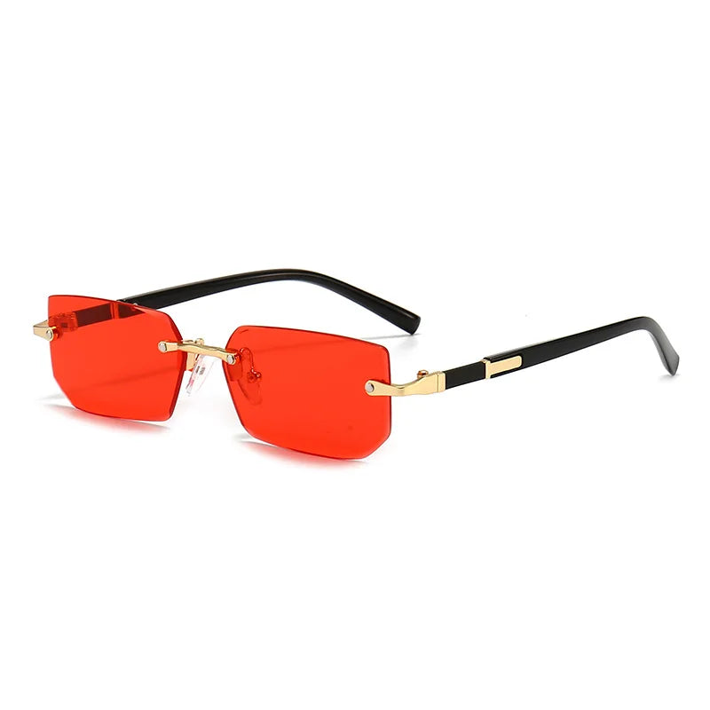 Chic Rimless Rectangle Sunglasses