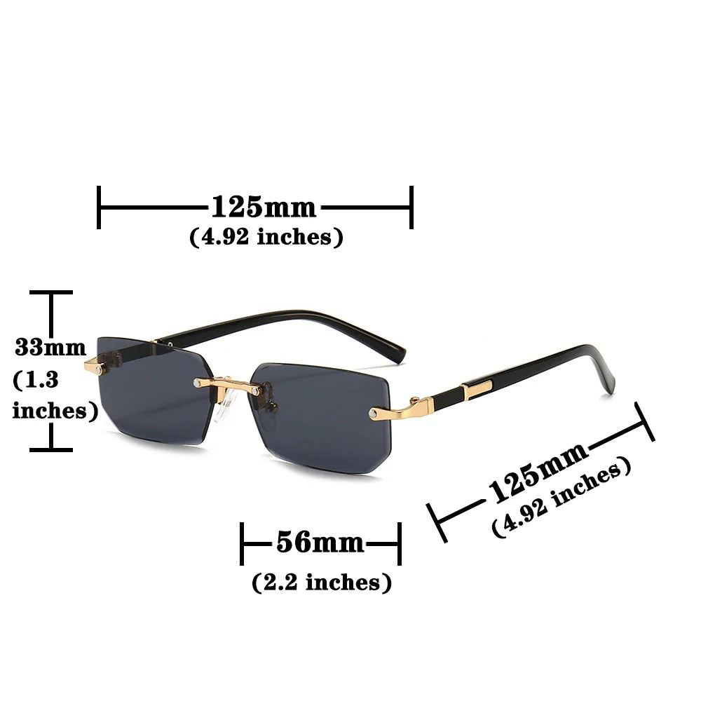 Chic Rimless Rectangle Sunglasses